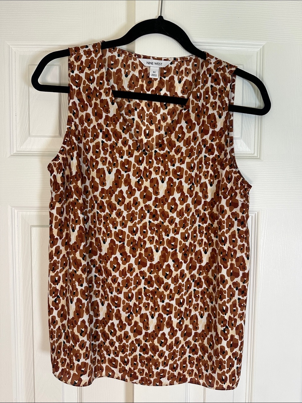 Nine West Leopard Print Tank Top in Brown and Cream